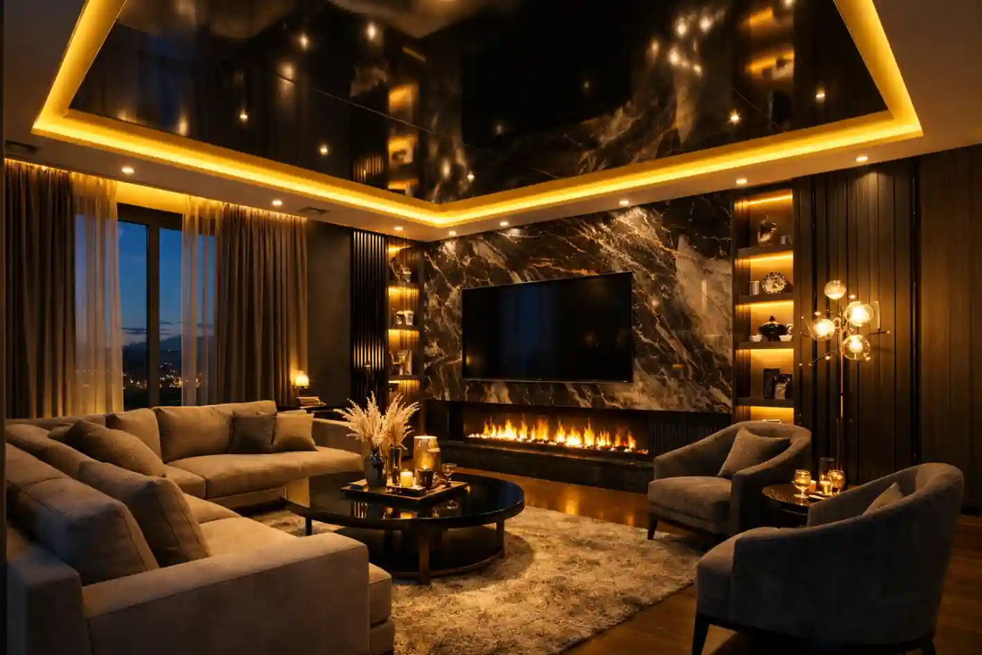 Натяжные потолки с подсветкой в Пинске